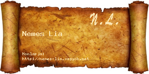 Nemes Lia névjegykártya