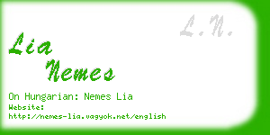 lia nemes business card